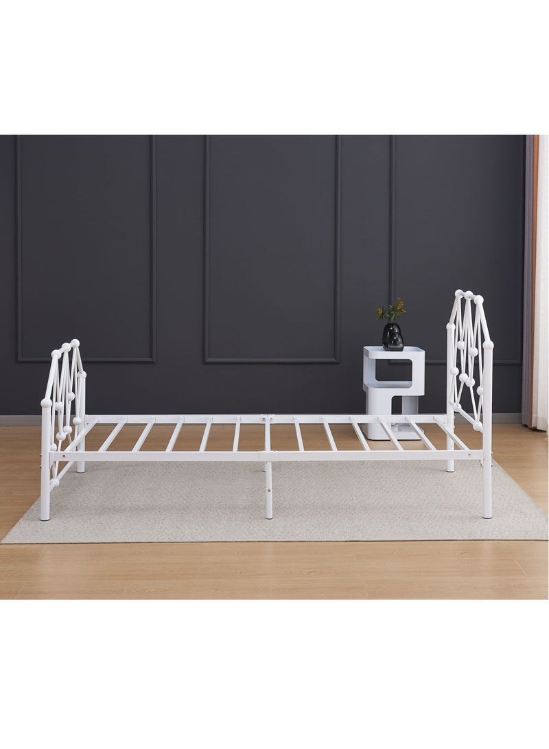 NZONE STORE Luxury Modern Geometric Metal Single Bed Frame with Decorative Steel Headboard & Footboard – 190 × 90 cm – Overall Height 90 cm - Image 5